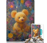 Adult Jigsaws 1000 Piece Teddy Bear Teenager Jigsaw,Staycation Kill Time with Fully Interlocking Randomly Shaped Pieces (size 75x50cm)