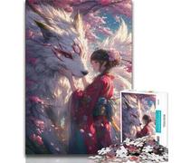 Adult Jigsaws 1000 Piece The Fox And The Girl 1000 Pieces for Adults,Quiz Game Wall Decoration Unique Birthday And Xmas Gifts (size 75x50cm)