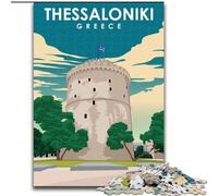 Adult Jigsaws 1000 Piece Thessaloniki Greece Challenging To Complete But Fun And Humorous with Matching Poster And Trivia Sheet (50x75cm) 1000pcs