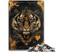 Adult Jigsaws 1000 Piece Tiger Poker 1000 Pieces for Teenagers,Fun Activity for Home, Rainy Days Toys, Birthday Gifts (50x75cm)