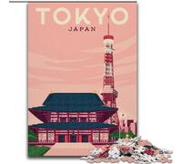 Adult Jigsaws 1000 Piece Tokyo Japan Cityscape Challenging To Complete But Fun And Humorous with Matching Poster And Trivia Sheet (50x75cm) 1000pcs
