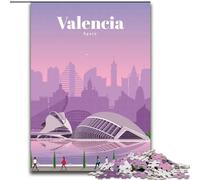 Adult Jigsaws 1000 Piece Travel to Valencia Educational Toys Unique Home Decor And Gifts for And Age 14 Years Up (26x38cm) 1000pcs