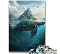 Adult Jigsaws 1000 Piece Turtle Island Landscape 1000 Piece Puzzle,Stress Reliever Difficult Challenge Unique Home Decor And Gifts (26x38cm)