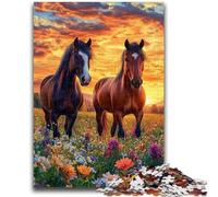 Adult Jigsaws 1000 Piece Two Horses Help The Brain Exercise Addictive Toys to Cultivate Patience Suitable for Couples 50x75cm