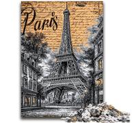 Adult Jigsaws 1000 Piece Vintage Eiffel Tower Challenging To Complete But Fun And Humorous Birthday Present, Gifts, Wall Art 26x38cm