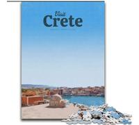 Adult Jigsaws 1000 Piece Visit Crete Educational Toys Unique Home Decor And Gifts for And Age 14 Years Up (50x75cm) 1000pcs