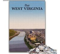 Adult Jigsaws 1000 Piece Visit West Virginia Educational Toys Unique Home Decor And Gifts for And Age 14 Years Up (38x52cm) 1000pcs