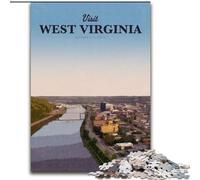 Adult Jigsaws 1000 Piece Visit West Virginia Educational Toys Unique Home Decor And Gifts for And Age 14 Years Up (50x75cm) 1000pcs