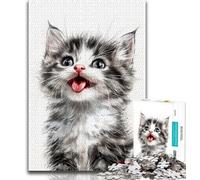Adult Jigsaws 1000 Piece Watercolor Cat Teenager Jigsaw,Staycation Kill Time with Fully Interlocking Randomly Shaped Pieces (size 38x26cm)