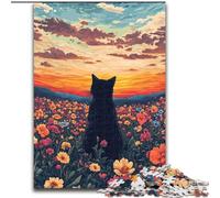 Adult Jigsaws 1000 Piece Wildflowers from The Cat, Stress Reliever Difficult Challenge Secret Santa Gifts for Age 14 Years Up (size 26x38cm)