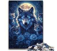 Adult Jigsaws 1000 Piece Wolf Under The Moon Teenager Puzzles,Challenging Game Toys Wall Decoration Unique Birthday And Xmas Gifts (38x26cm)