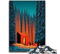 Adult Jigsaws 1000 Pieces Difficult A Single Illuminated Cabin 1000 Pieces for Teenagers,Educational Toy Funny Family Games Unique Home Decor (75x50cm)