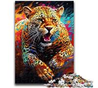 Adult Jigsaws 1000 Pieces Difficult African Leopard Adult Puzzles,Educational Family Game Suitable for Desktop Decoration (26x38cm)