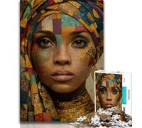 Adult Jigsaws 1000 Pieces Difficult African Woman,Educational Games Home Decoration Educational Game for Birthday,Chrismas (38x26cm)