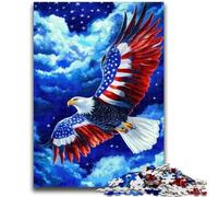 Adult Jigsaws 1000 Pieces Difficult American Flag Eagle Teenager Jigsaw,Educational Games Wall Decoration Unique Birthday And Xmas Gifts (75x50cm)