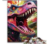 Adult Jigsaws 1000 Pieces Difficult Ancient Dinosaurs,Stress Reliever Staycation Kill Time with Matching Poster And Trivia Sheet 38x26cm