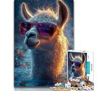 Adult Jigsaws 1000 Pieces Difficult Animal Alpaca Adult Puzzles,Staycation Kill Time with Fully Interlocking Randomly Shaped Pieces (size 75x50cm)