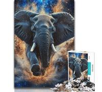 Adult Jigsaws 1000 Pieces Difficult Animal Elephant Adult Puzzles,is Ideal As Gifts for The Whole Family Suitable for And 14 38x26cm