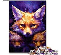 Adult Jigsaws 1000 Pieces Difficult Animal Foxes,Help The Brain Exercise Addictive Toys to Cultivate Patience Perfect Decoration 50x75cm