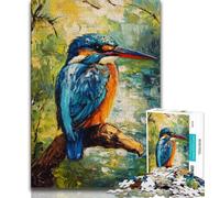 Adult Jigsaws 1000 Pieces Difficult Animal Kingfisher Oil Painting Teenager Jigsaw,Educational Games Wall Decoration Unique Birthday And Xmas Gifts 26x38cm