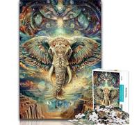 Adult Jigsaws 1000 Pieces Difficult Animal Psychedelic Elephant,Challenging To Complete But Fun And Humorous Birthday Present,Gifts,Wall Art (75x50cm)