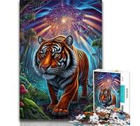 Adult Jigsaws 1000 Pieces Difficult Animal Tiger Art,Help The Brain Exercise Addictive Toys to Cultivate Patience Perfect Decoration 38x26cm