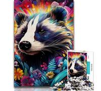 Adult Jigsaws 1000 Pieces Difficult Animals Honey Badger Teenager Jigsaw,Stress Reliever Staycation Kill Time Wishlist with Santa Claus (size 38x26cm)