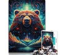 Adult Jigsaws 1000 Pieces Difficult Art Animal Bear 1000 Piece Jigsaw,Educational Games Wall Decoration Unique Birthday And Xmas Gifts (size 75x50cm)