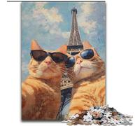 Adult Jigsaws 1000 Pieces Difficult Art Cat Help The Brain Exercise Addictive Toys to Cultivate Patience Parent-child Interaction (size 50x75cm)