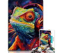 Adult Jigsaws 1000 Pieces Difficult Art Chameleon Teenager Jigsaw,Stress Reliever Staycation Kill Time Wishlist with Santa Claus (size 75x50cm)