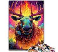 Adult Jigsaws 1000 Pieces Difficult Art Moose Adult Puzzles,is Ideal As Gifts for The Whole Family Suitable for And 14 (50x75cm)