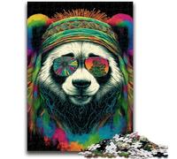 Adult Jigsaws 1000 Pieces Difficult Art Neon Panda 1000 Piece Jigsaw,Learning Educational Toys Family Games Unique Birthday And Gifts (75x50cm)