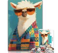 Adult Jigsaws 1000 Pieces Difficult Artistic Alpaca Adult Puzzles,is Ideal As Gifts for The Whole Family Suitable for And 14 38x26cm