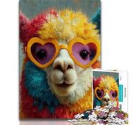 Adult Jigsaws 1000 Pieces Difficult Artistic Alpaca Adult Puzzles,is Ideal As Gifts for The Whole Family Suitable for And 14 38x26cm