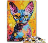 Adult Jigsaws 1000 Pieces Difficult Artistic Cat Oil Painting Puzzles for Teenagers,learning Educational for Is Ideal As A Gift for The Whole Family (50x75cm)