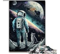 Adult Jigsaws 1000 Pieces Difficult Astronaut And Cat, Elephant Toy Intellectual Game Birthday Present, Gifts, Wall Art for Ages 14+ (Size 26x38cm)