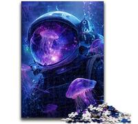 Adult Jigsaws 1000 Pieces Difficult Astronaut And Jellyfish Stress Reliever Difficult Challenge Deal As Gifts for The Whole Family 26x38cm