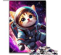 Adult Jigsaws 1000 Pieces Difficult Astronaut Cat Help The Brain Exercise Addictive Toys to Cultivate Patience Parent-child Interaction (size 26x38cm)