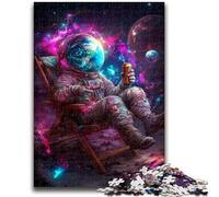 Adult Jigsaws 1000 Pieces Difficult Astronaut Sitting on The Moon Adult Puzzles,Stress Reliever Difficult Challenge Secret Santa Gifts (26x38cm)
