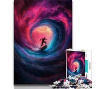 Adult Jigsaws 1000 Pieces Difficult Astronaut Space Surfing Adult Puzzles,Educational Family Game Suitable for Desktop Decoration 38x26cm