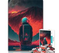 Adult Jigsaws 1000 Pieces Difficult Astronaut Watches The Burn 1000 Pieces for Adults,Educational Games Wall Decoration Unique Birthday And Xmas Gifts (size 75x50cm)
