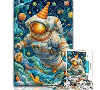 Adult Jigsaws 1000 Pieces Difficult Astronaut's Birthday,Challenging To Complete But Fun And Humorous Birthday Present,Gifts,Wall Art (75x50cm)
