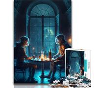 Adult Jigsaws 1000 Pieces Difficult Astronauts in A Castle 1000 Pieces for Adults,Educational Games Wall Decoration Unique Birthday And Xmas Gifts (size 75x50cm)