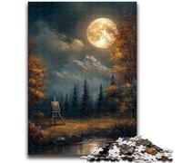 Adult Jigsaws 1000 Pieces Difficult Autumn Night Landscape Adult Jigsaw,Stress Reliever Staycation Kill Time Home Decoration Toys (75x50cm)
