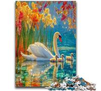 Adult Jigsaws 1000 Pieces Difficult Autumn Swans Puzzles,for Educational Game Challenge Toy Deal As Gifts for The Whole Family (50x75cm)