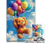 Adult Jigsaws 1000 Pieces Difficult Balloons And Teddy Bears 1000 Piece Jigsaw,Fun Activity for Home, Rainy Days Toys, Birthday Gifts 75x50cm
