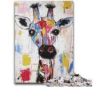 Adult Jigsaws 1000 Pieces Difficult Basquiat Giraffe 1000 Pieces for Teenagers,Challenging Game Toys Wall Decoration Unique Birthday And Xmas Gifts (75x50cm)