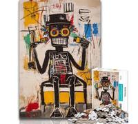 Adult Jigsaws 1000 Pieces Difficult Basquiat Robot 1000 Piece Puzzle,Stress Reliever Staycation Kill Time Home Decoration Toys 26x38cm