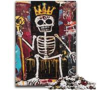 Adult Jigsaws 1000 Pieces Difficult Basquiat-style King Skull Educational Games DIY Toys for Is Ideal As A Gift for The Whole Family 50x75cm