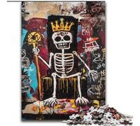Adult Jigsaws 1000 Pieces Difficult Basquiat-style King Skull, Elephant Toy Intellectual Game Birthday Present, Gifts, Wall Art for Ages 14+ (Size 26x38cm)